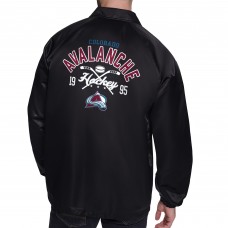 Colorado Avalanche Starter Black Retro Logo Raglan Coaches Full-Snap Jacket Colorado Avalanche Starter Black Retro Logo Raglan Coaches Full-Snap Jacket