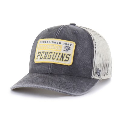 Бейсболка Pittsburgh Penguins 47 Charcoal Canteen Pigment Dyed Patch Trucker