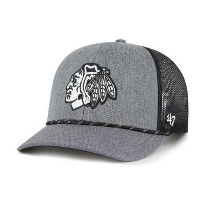 Бейсболка Chicago Blackhawks 47 Gray Carbon Rope Trucker