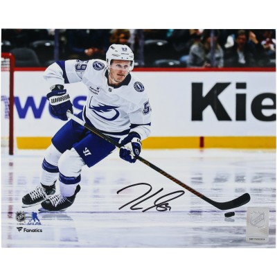 Jake Guentzel Tampa Bay Lightning Autographed Fanatics Authentic 8 x 10 White Jersey Skating Photograph