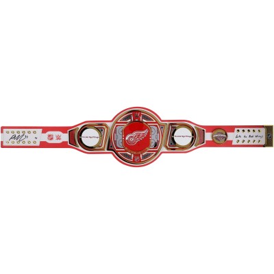 Alex DeBrincat Detroit Red Wings Autographed Fanatics Authentic WWE Legacy Title Belt with Lets Go Red Wings Inscription - Limited Edition of 5