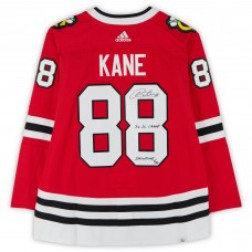 Игровая джерси Patrick Kane Chicago Blackhawks Autographed Fanatics Authentic Red adidas Authentic with 3x SC Champ & Showtime Inscriptions - Limited Edition of 25