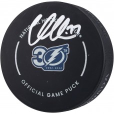 Victor Hedman Tampa Bay Lightning Autographed Fanatics Authentic 30th Anniversary Official Game Puck