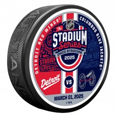 Chicago Blackhawks vs. Detroit Red Wings 2025 NHL Stadium Series Matchup Puck