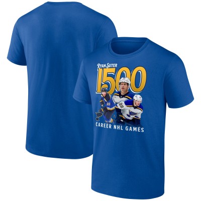 St. Louis Blues Ryan Suter Royal 1500 Career NHL Games T-Shirt