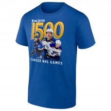St. Louis Blues Ryan Suter Royal 1500 Career NHL Games T-Shirt