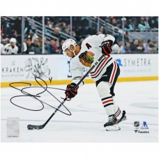 Seth Jones Chicago Blackhawks Autographed Fanatics Authentic 8 x 10 White Jersey Shooting Photograph