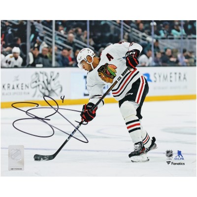 Seth Jones Chicago Blackhawks Autographed Fanatics Authentic 8 x 10 White Jersey Shooting Photograph