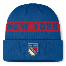 New York Rangers Fanatics Blue Centennial Authentic Pro Cuffed Knit Hat