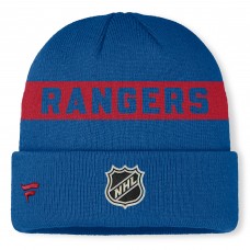 New York Rangers Fanatics Blue Centennial Authentic Pro Cuffed Knit Hat