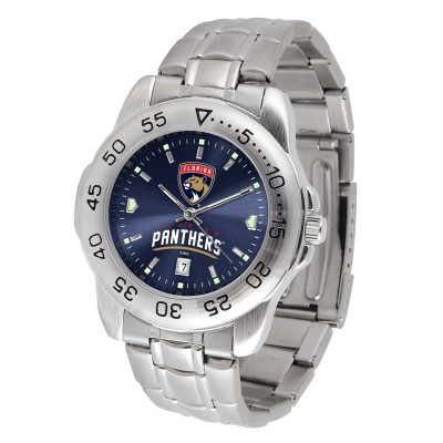 Florida Panthers Silver Stainless Steel Clutch Watch