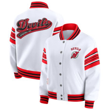 Женская свитшот New Jersey Devils WEAR by Erin Andrews White/Red Full-Snap Fleece Jacket