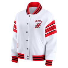 Женская свитшот New Jersey Devils WEAR by Erin Andrews White/Red Full-Snap Fleece Jacket