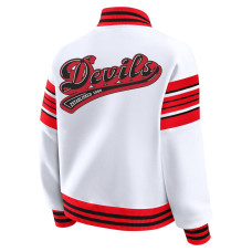 Женская свитшот New Jersey Devils WEAR by Erin Andrews White/Red Full-Snap Fleece Jacket