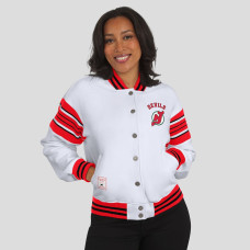 Женская свитшот New Jersey Devils WEAR by Erin Andrews White/Red Full-Snap Fleece Jacket