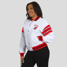 Женская свитшот New Jersey Devils WEAR by Erin Andrews White/Red Full-Snap Fleece Jacket