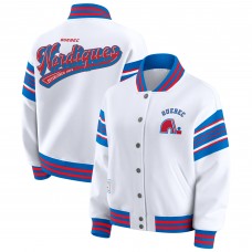 Кофта Женская Quebec Nordiques WEAR by Erin Andrews White/Blue Full-Snap Fleece Jacket