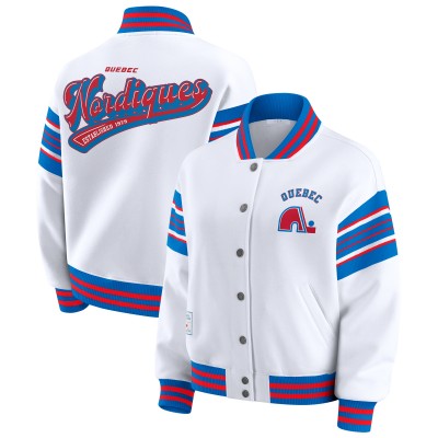 Кофта Женская Quebec Nordiques WEAR by Erin Andrews White/Blue Full-Snap Fleece Jacket