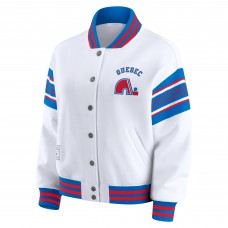 Кофта Женская Quebec Nordiques WEAR by Erin Andrews White/Blue Full-Snap Fleece Jacket
