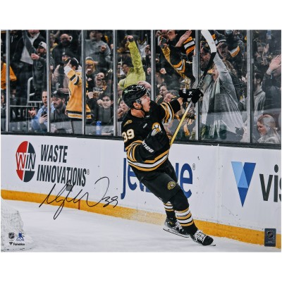 Morgan Geekie Boston Bruins Autographed Fanatics Authentic 16 x 20 Black Jersey Celebration Photograph