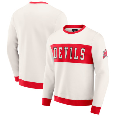 Свитшот New Jersey Devils Darius Rucker Collection by Fanatics Cream Colorblock Pullover