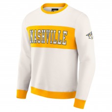 Nashville Predators Darius Rucker Collection by Fanatics Cream Colorblock Pullover Sweatshirt
