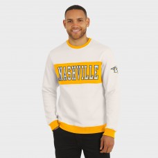 Nashville Predators Darius Rucker Collection by Fanatics Cream Colorblock Pullover Sweatshirt