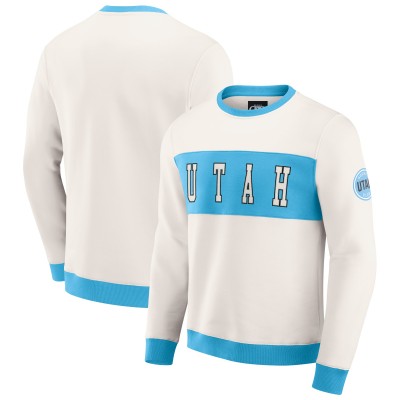 Utah Hockey Club Darius Rucker Collection by Fanatics Cream Colorblock Pullover Sweatshirt