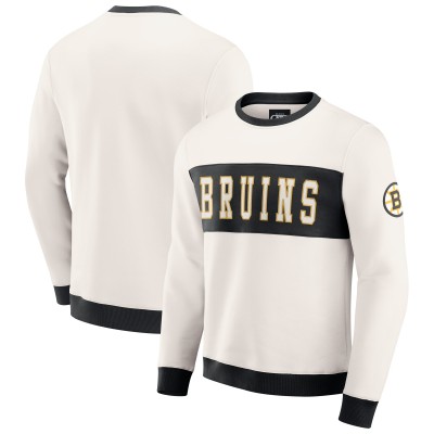 Boston Bruins Darius Rucker Collection by Fanatics Cream Colorblock Pullover Sweatshirt