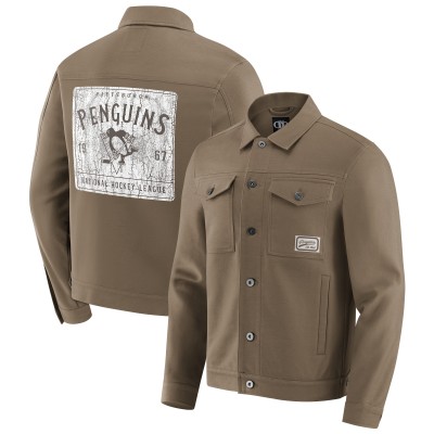 Pittsburgh Penguins Darius Rucker Collection by Fanatics Tan Trucker Full-Button Jacket