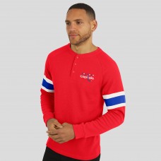 Washington Capitals Darius Rucker Collection by Fanatics Red Waffle-Knit Raglan Long Sleeve Henley T-Shirt