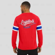 Washington Capitals Darius Rucker Collection by Fanatics Red Waffle-Knit Raglan Long Sleeve Henley T-Shirt