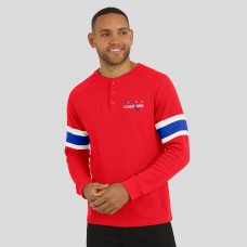 Washington Capitals Darius Rucker Collection by Fanatics Red Waffle-Knit Raglan Long Sleeve Henley T-Shirt