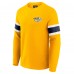 Nashville Predators Darius Rucker Collection by Fanatics Gold Waffle-Knit Raglan Long Sleeve Henley T-Shirt