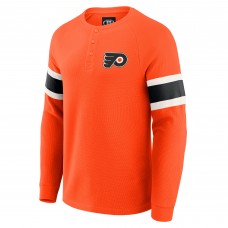 Футболка с длинным рукавом Philadelphia Flyers Darius Rucker Collection by Fanatics Orange Waffle-Knit Raglan Henley