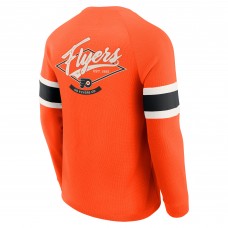 Футболка с длинным рукавом Philadelphia Flyers Darius Rucker Collection by Fanatics Orange Waffle-Knit Raglan Henley