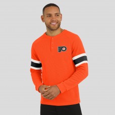 Футболка с длинным рукавом Philadelphia Flyers Darius Rucker Collection by Fanatics Orange Waffle-Knit Raglan Henley
