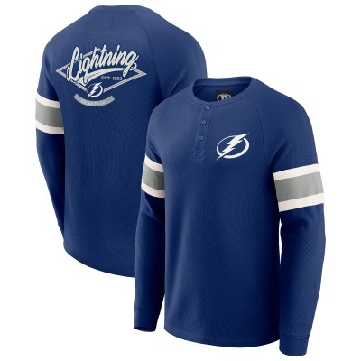 Футболка Tampa Bay Lightning Darius Rucker Collection by Fanatics Navy Waffle-Knit Raglan Long Sleeve Henley