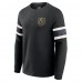 Футболка Vegas Golden Knights Darius Rucker Collection by Fanatics Black Waffle-Knit Raglan Long Sleeve Henley