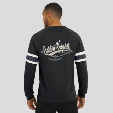 Футболка Vegas Golden Knights Darius Rucker Collection by Fanatics Black Waffle-Knit Raglan Long Sleeve Henley