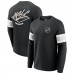 NHL Darius Rucker Collection by Fanatics Black Waffle-Knit Raglan Long Sleeve Henley T-Shirt