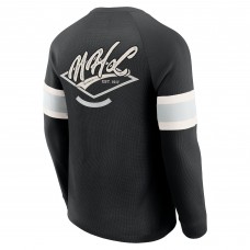 NHL Darius Rucker Collection by Fanatics Black Waffle-Knit Raglan Long Sleeve Henley T-Shirt