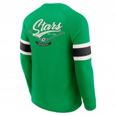 Dallas Stars Darius Rucker Collection by Fanatics Green Waffle-Knit Raglan Long Sleeve Henley T-Shirt