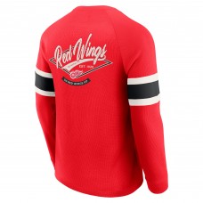 Detroit Red Wings Darius Rucker Collection by Fanatics Red Waffle-Knit Raglan Long Sleeve Henley T-Shirt