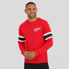 Detroit Red Wings Darius Rucker Collection by Fanatics Red Waffle-Knit Raglan Long Sleeve Henley T-Shirt