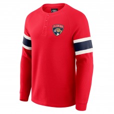 Футболка с длинным рукавом Florida Panthers Darius Rucker Collection by Fanatics Red Waffle-Knit Raglan Henley