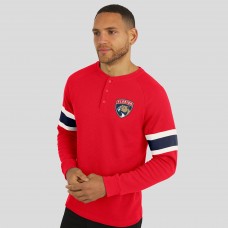 Футболка с длинным рукавом Florida Panthers Darius Rucker Collection by Fanatics Red Waffle-Knit Raglan Henley