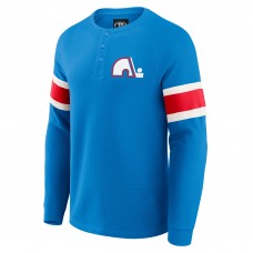 Футболка Quebec Nordiques Darius Rucker Collection by Fanatics Blue Waffle-Knit Raglan Long Sleeve Henley