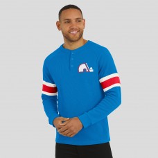 Футболка Quebec Nordiques Darius Rucker Collection by Fanatics Blue Waffle-Knit Raglan Long Sleeve Henley