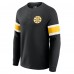 Boston Bruins Darius Rucker Collection by Fanatics Black Waffle-Knit Raglan Long Sleeve Henley T-Shirt